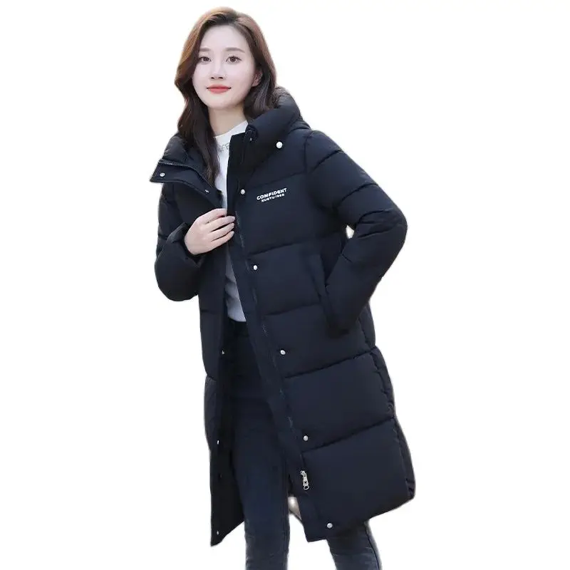 

Hooded Down Cotton-Padded Jacket Female 2023 new Long Fashion Explosions Loose Version Cotton Knee-High Warm Women Coat Tide