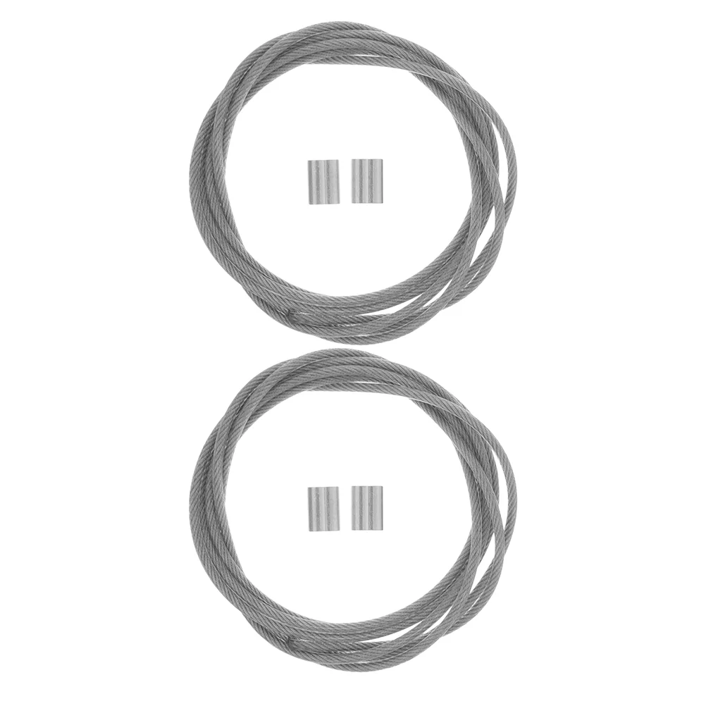 

2 Pcs Basketball Net Stringing Hoop Rope Wire Netting Accessory Steel Cord Silver Frame Threading