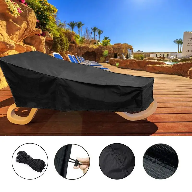 Outdoor Chaise Lounge Cover Temperature Beach Chair Cover Garden Sunbed Cover Sun Lounger Cover Waterproof Patio Chair Cover