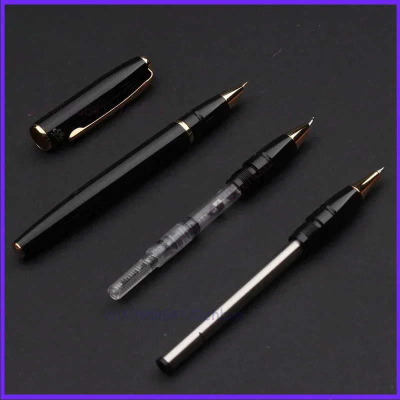 For Hero 1079 Black Metal/Gold Ballpoint Pen  Fine 0.5mm Nib Financial School Ball Pen School Office Supplies Stationery Writing