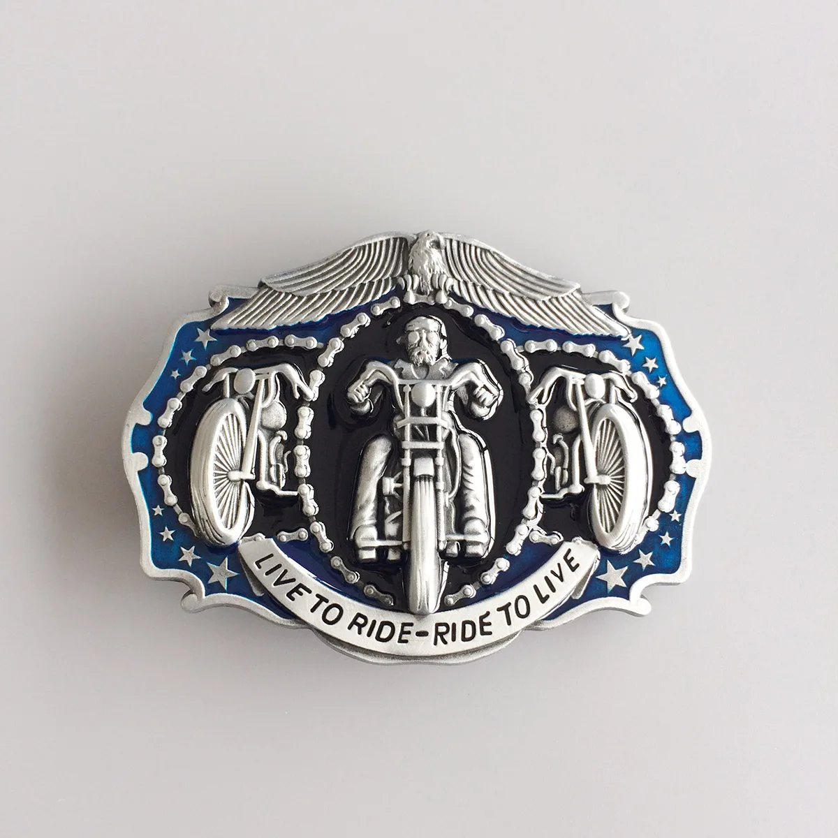 Vintage Style Biker Rider Enamel Belt Buckle also Stock in US BUCKLE-AT067