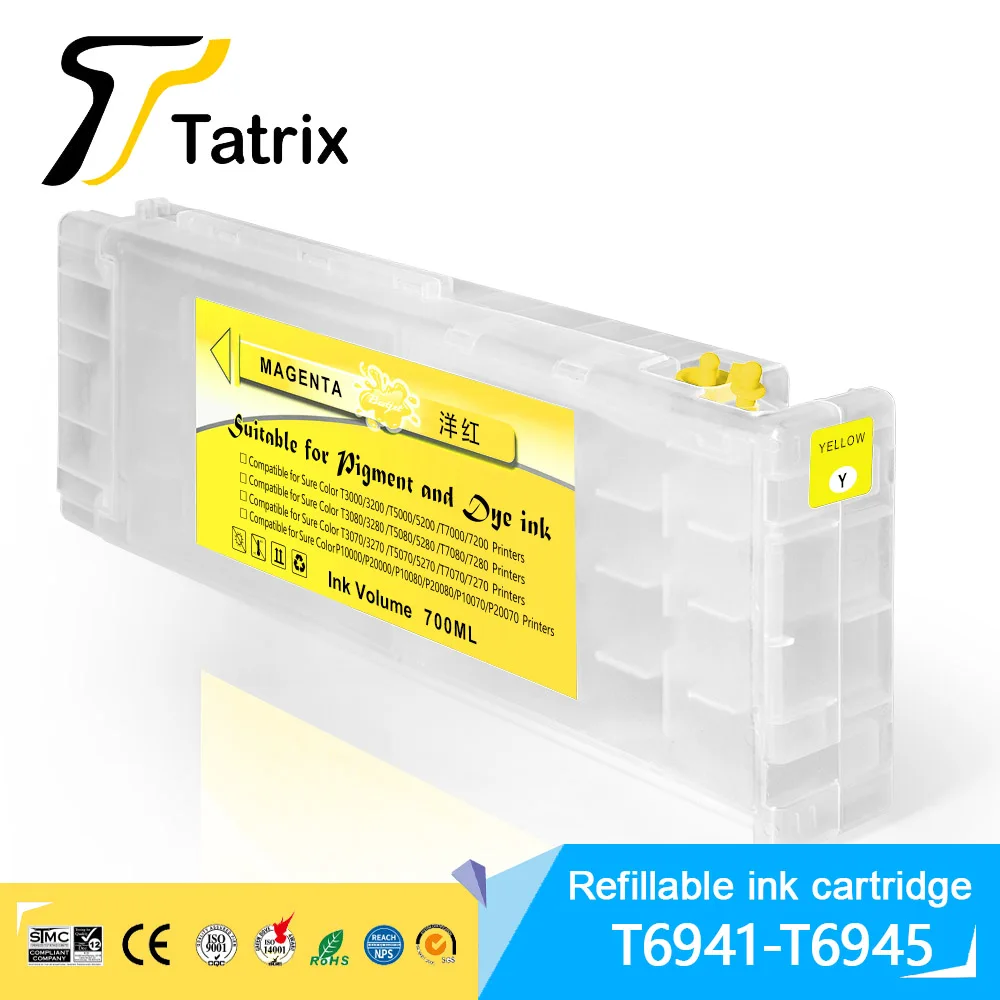 

Многоразовые картриджи Tatrix T6941-T6945 для Epson SureColor T3200 T5200 T7200 T3270 T5270 T7270 T3000 T5000 T7000 T3070