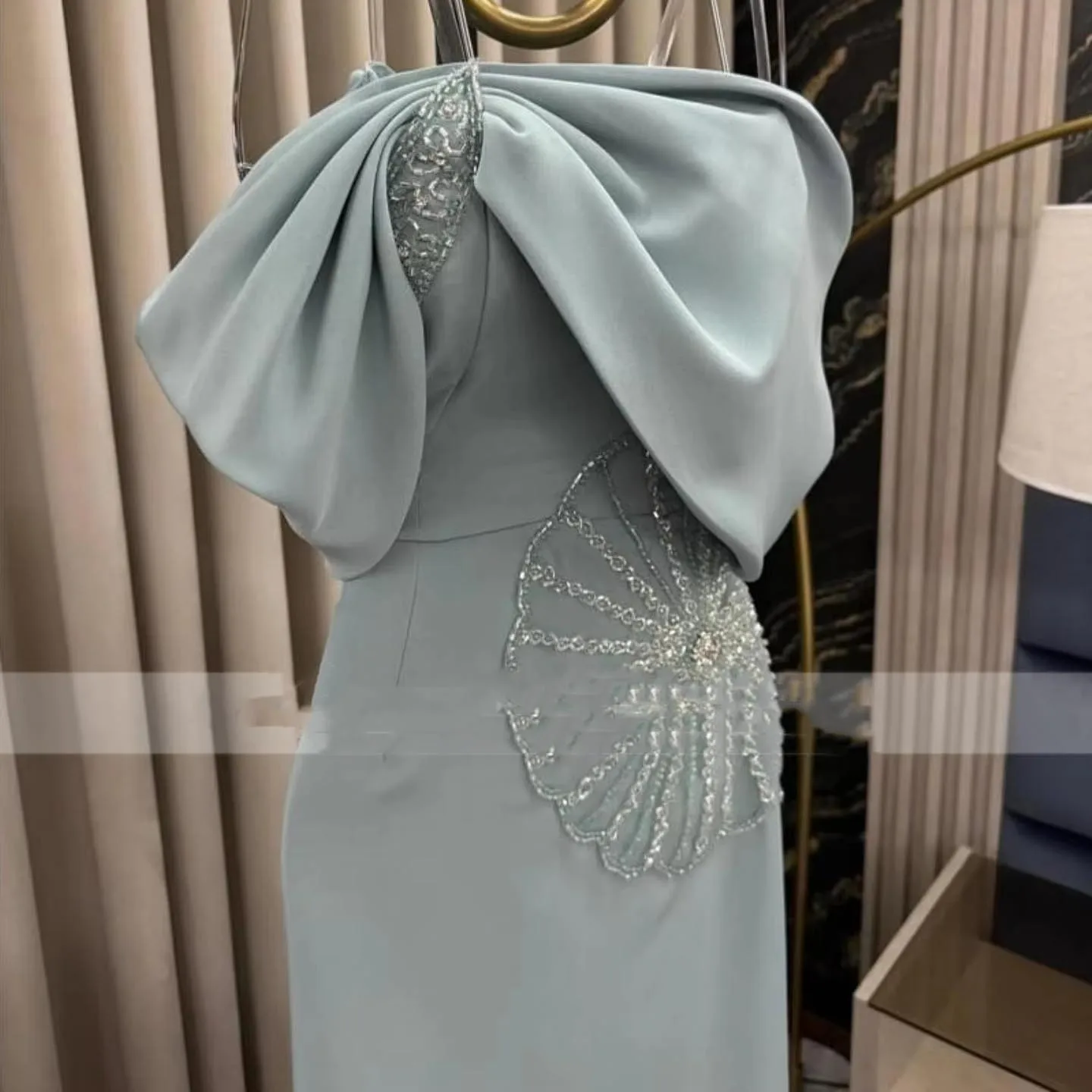 Mais vendido fora do ombro vestidos de noite encantador babados vestido de baile requintado beading vestido de festa فسات evimaverapersonalizado