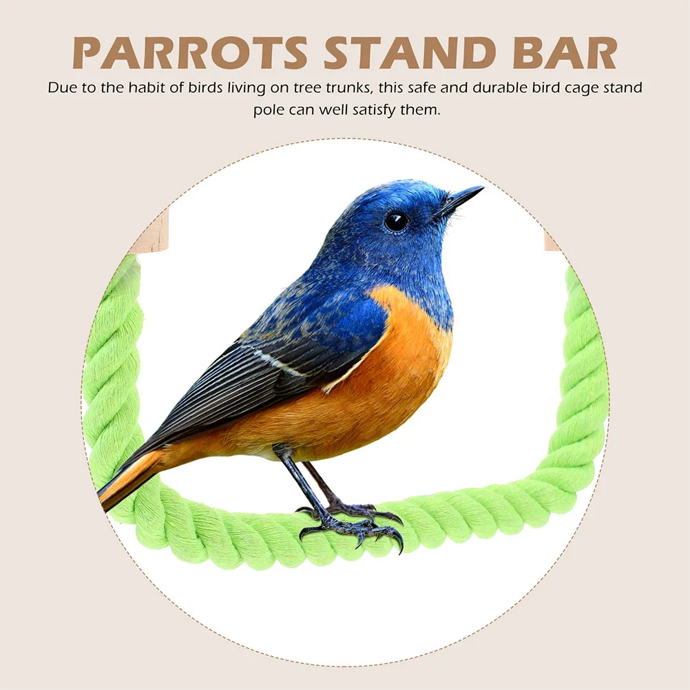 

Parrot Standing Stick Pet Bird Colorful Cotton Rope Squirrel Perch Rod Perches Cage
