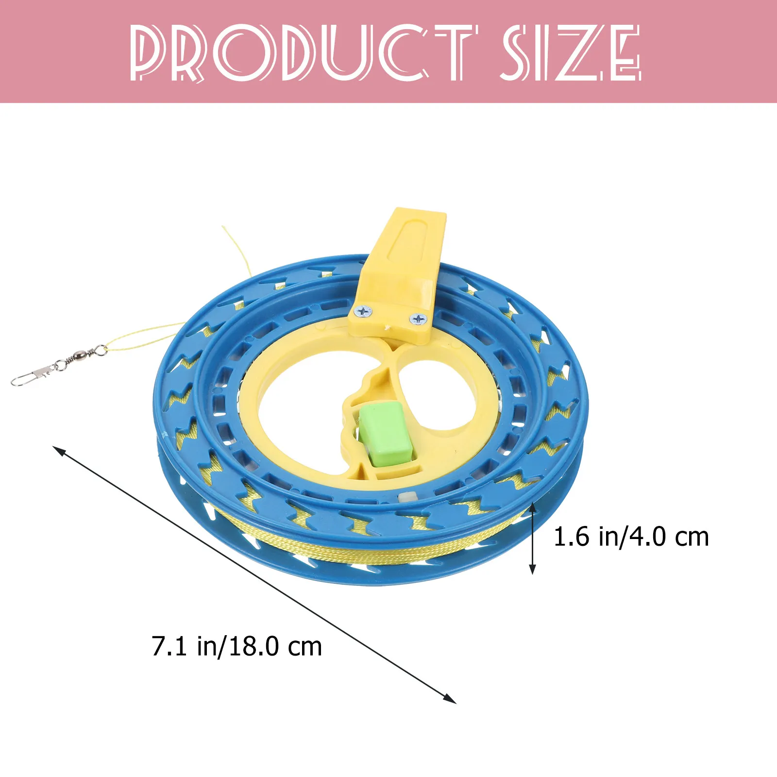 1 pz Mulinello per aquilone in plastica 18 cm Azzurro 200M con filo in acciaio colorato con perline di cristallo, resistente in ABS, per aquiloni da esterno con freno a mano