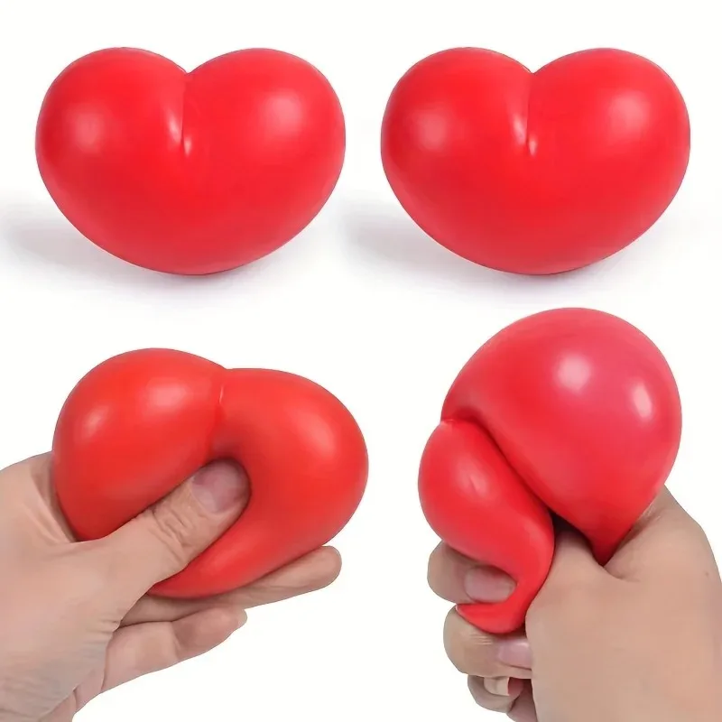 1/4 Stück Herz-Stressball als Valentinstagsgeschenk, Quetschspielzeug für den Klassenraumwechsel, niedliches Angstlösendes Partygeschenk für Kinder & Freunde