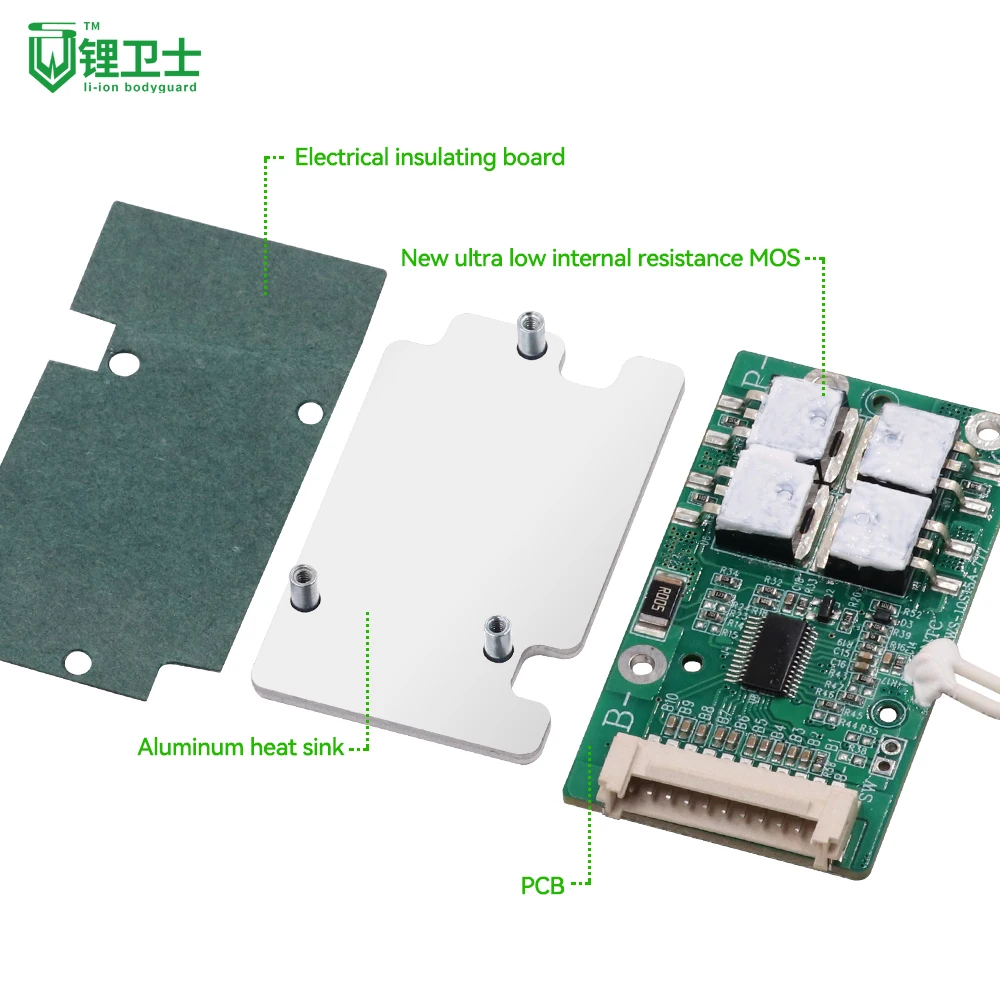 LWS Balanced PCM Battery Management System 7S 8S 10S 15A li-ion LiFePO4 24V 36V 10S BMS With ON/OFF Switch for electric bike