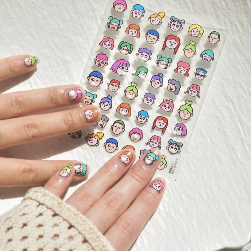 

Tomoni 5D Cartoon Portrait Nail Sticker Summer Ocean Star Nail Accessories Stickers DlY Colorful Butterfly Nail Decorative Decal
