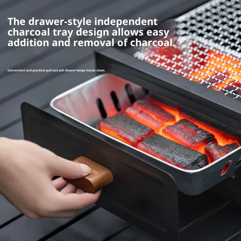 BLACK DOG Outdoor Tabletop Grill Portable Hibachi Roaster Barbecue Grill Barbecue Set Tea Cooker Home-Use