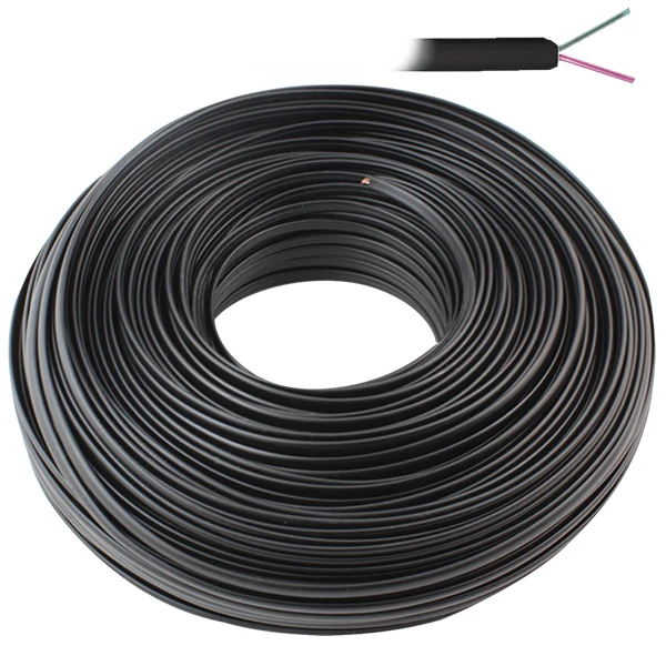 Phone cable 2 lite black FLAT corner 100 meters POWERMASTER