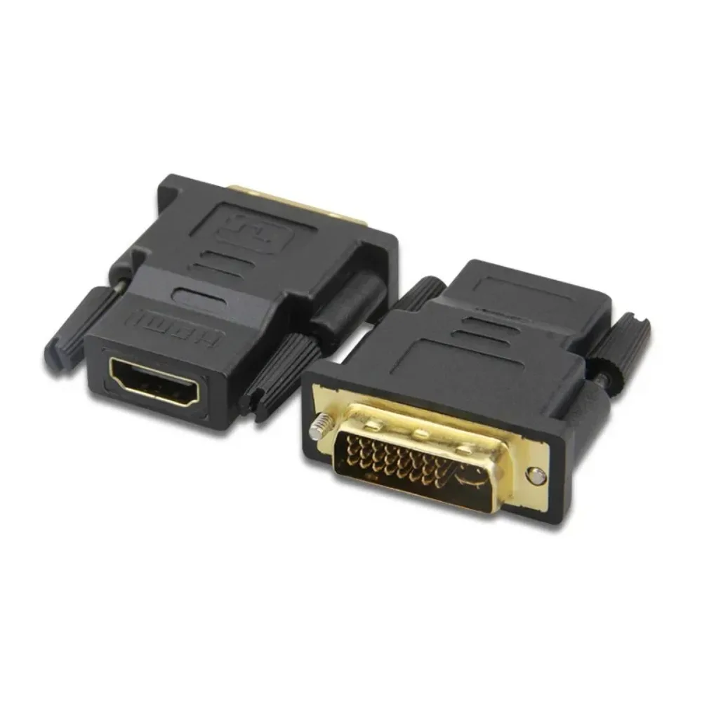 Adapter dwukierunkowy DVI D 24 + 1 męski na żeński HDMI złącze kablowe konwerter do projektorowych kabli audio i wideo części czarny