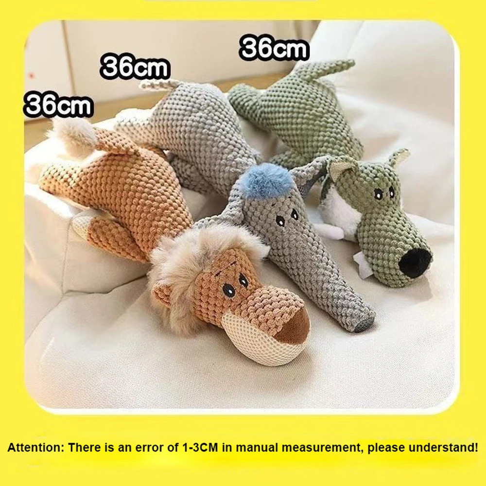 New Pet Dog Toy Plush Bite Resistant Soundy Animal Small Dog Toy Teeth Grinding Cleansing Decompression Interesting Pet Supplies image 5