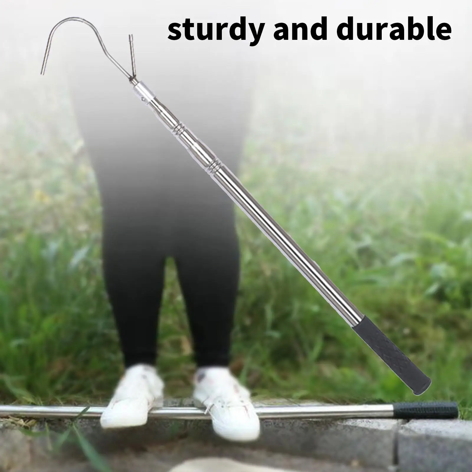 Camping Awning Puller Truck Cargo Grabber Extendable Stainless Steel Portable with Hook for Camping Awnings Shelter SUV Roof