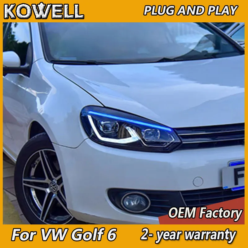 

Car Accessories for VW Golf 6 Headlight 2009-2013 Golf MK6 Head Light Volkswagen DRL Turn Signal Low High Beam Projector Lens