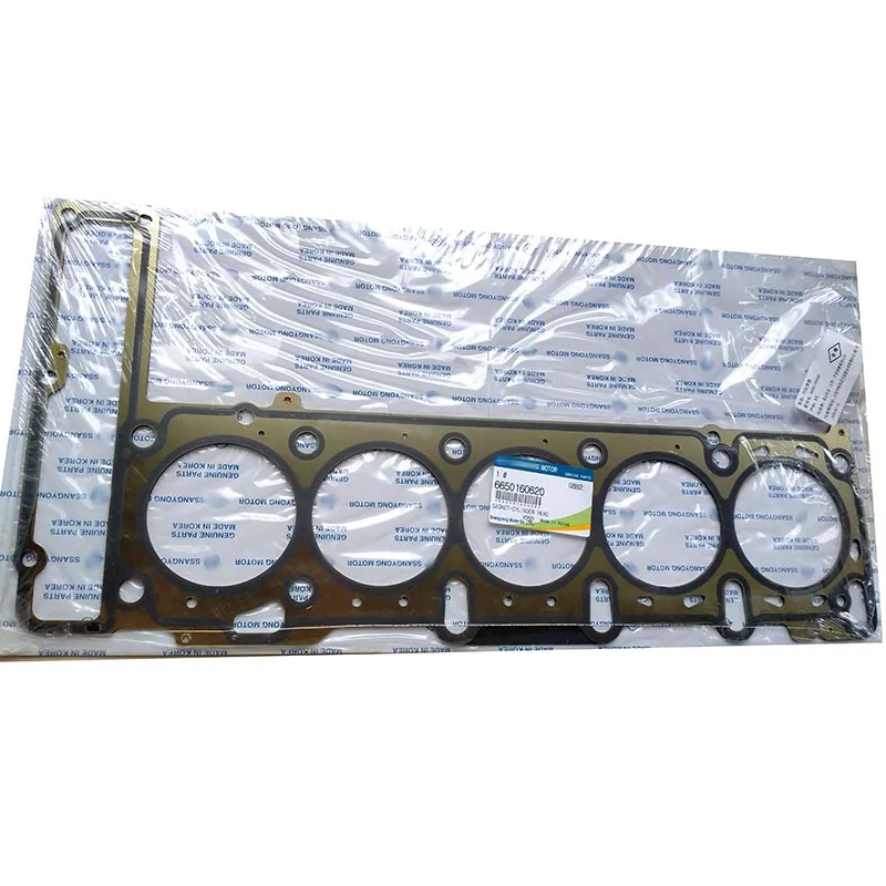 NBJKATO Brand New Genuine Cylinder Head Gasket 6650160620 For Ssangyong STAVIC RODIUS, KYRON,REXTON +D27DT/P 5-Cylinder