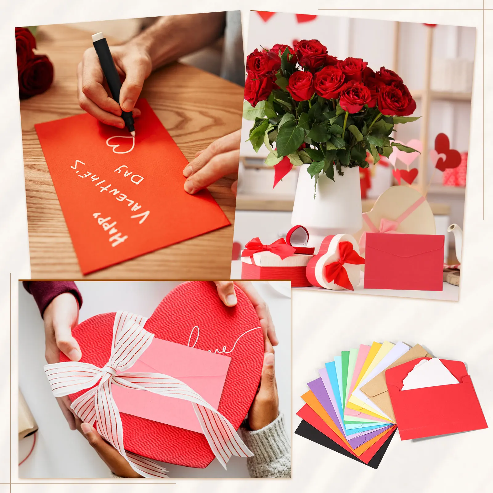 100Sets Mini Envelopes with Blank Cards 9x5.4cm Blank Note Cards and 11.5x8.2cm Envelopes for Gift Wedding Invitation Graduation