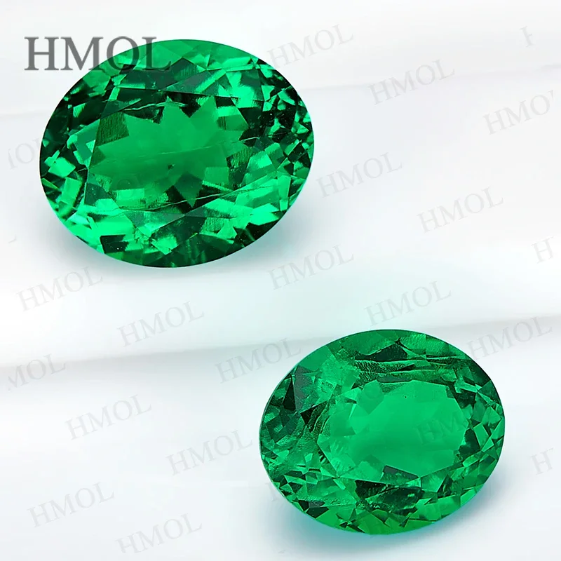 New Lab Grown Columbian Emerald Oval Shape Loose Gemstone VVS1 Charms for Diy Jewelry Making Material Selectable AGL Certificate