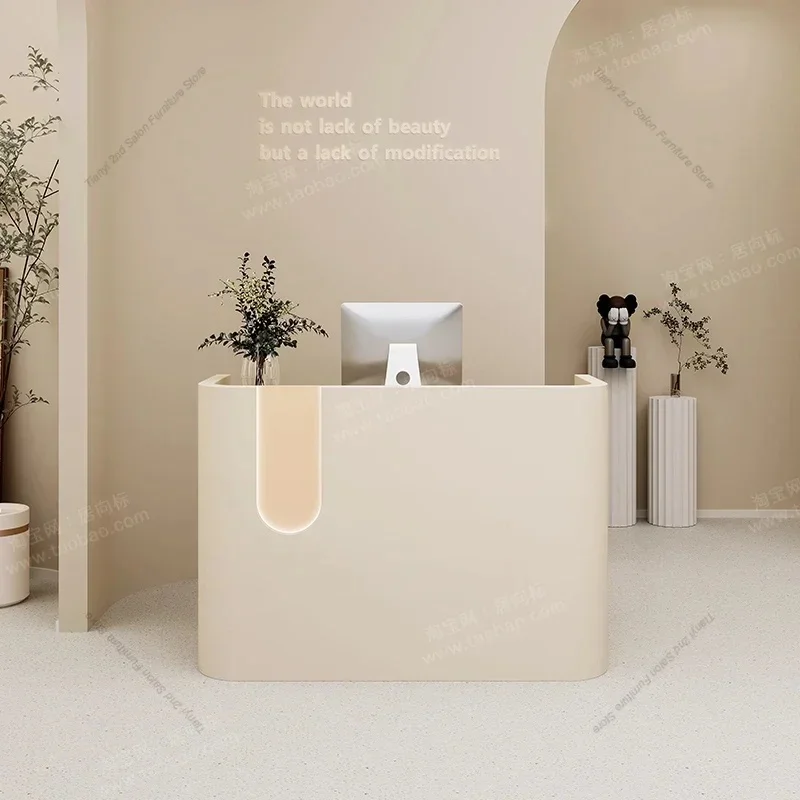 

Modern Simple Small Front Reception Desk for Checkout at Milk Tea Shop, Clothing Store, Nail Salon, or Barber Shop