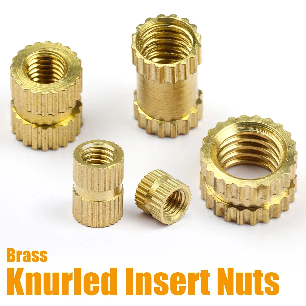 JUIDINTO 10-50pcs Brass Insert Nut M2 M2.5 M3 M4 M5 M6 Copper Knurled Threaded Insert Nut for 3D Print