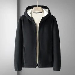 2026 New Winter Basic Thick Warm Hoodie Men Zip Up Polar Fleece Sweatshirts  Plus Size Solid Casual Thermal Hoody Jacket 7XL 8XL