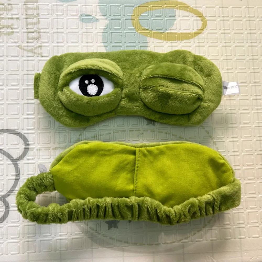 Lovely Cartoon Frog Sleep Eye Mask Green Big Eyes Breathable Shading Sleep Mask Skin-friendly 3D Eye Mask Dream Night
