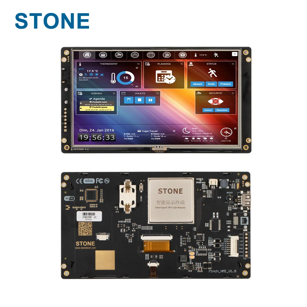 LCD TFT da 7 "con cornice incorporata/aperta con Touch Screen + programma + scheda Controller + porta UART