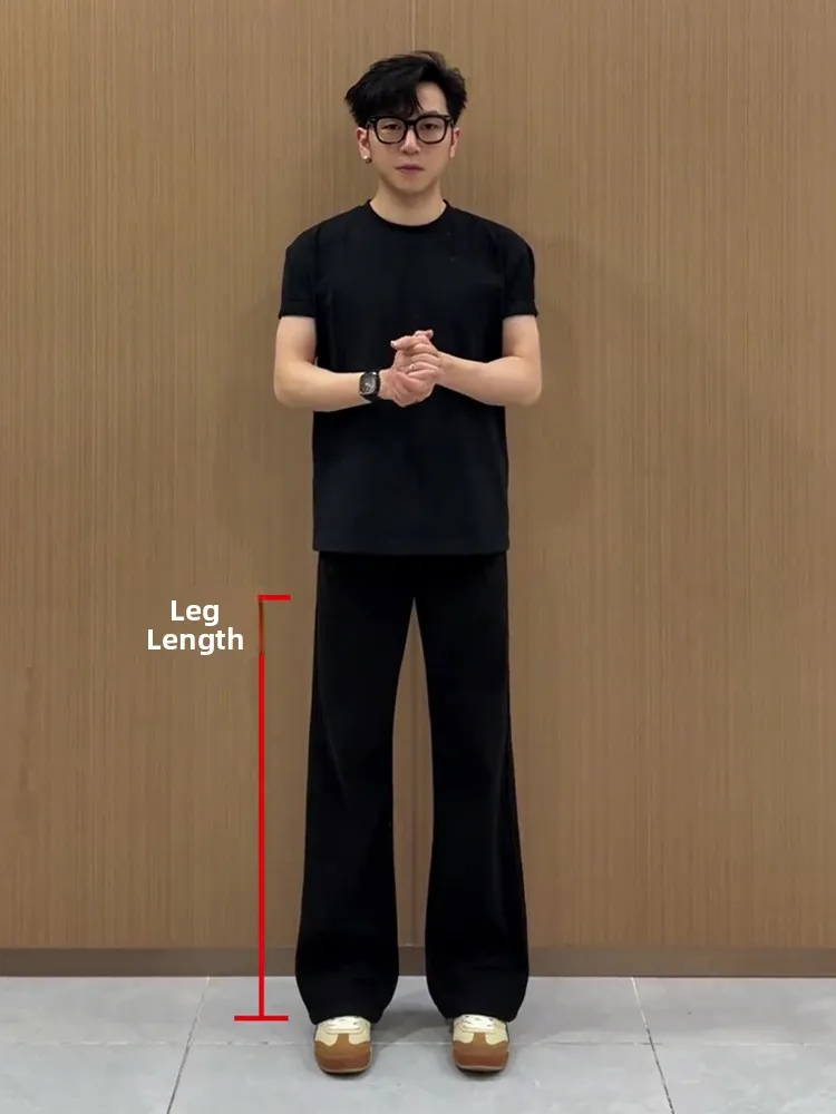 

Bla Bell Bot Men's Pants Spring Straight Leg High Waist Trousers American Vibe Sle Faionable Casual Trousers for o...