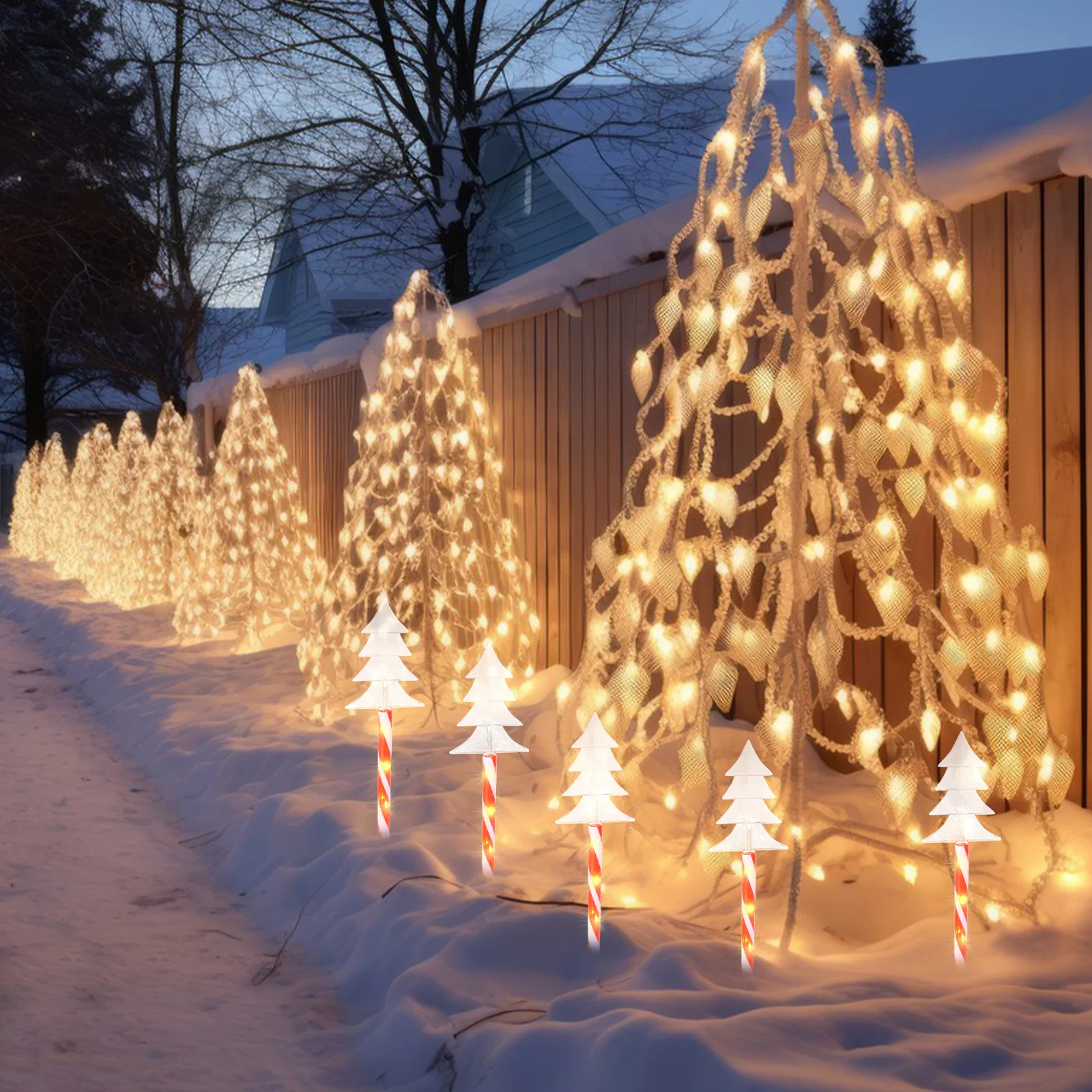 

Christmas Lights Ground for outside Driveway Stakes Yard Decorations Outdoor Landscape