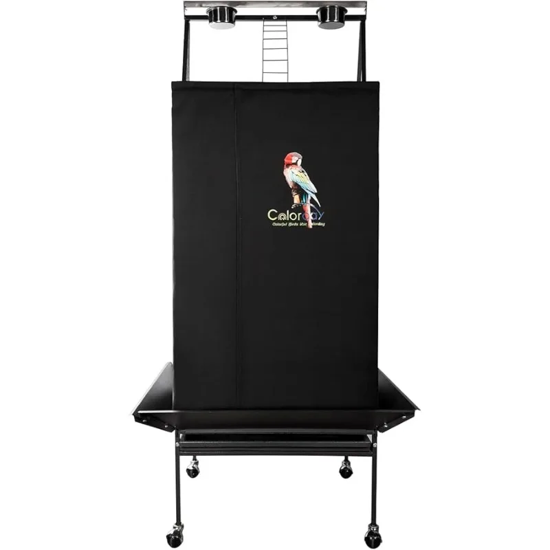 

Good Night Bird Cage Co er for Large Bird Cage with Play Top (Patented), Black 68"