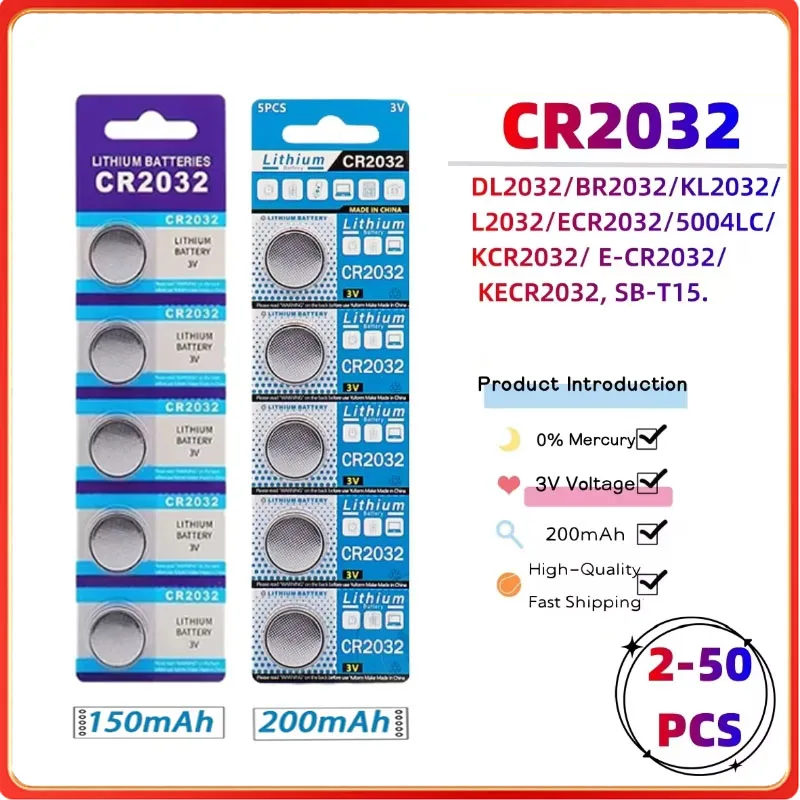 

1-30 Pieces CR2032 CR 2032 Button Battery 3V Lithium Battery for Watch Toy Calculator Car Remote Control Button Battery