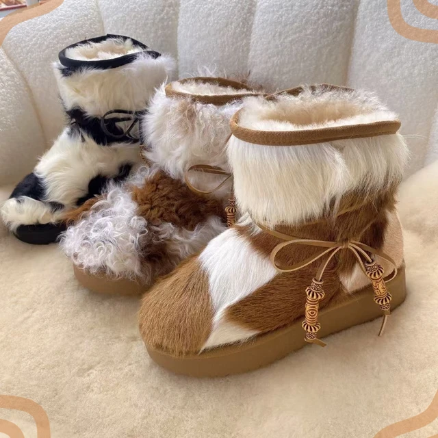 Botas bohemias con plataforma y forro térmico