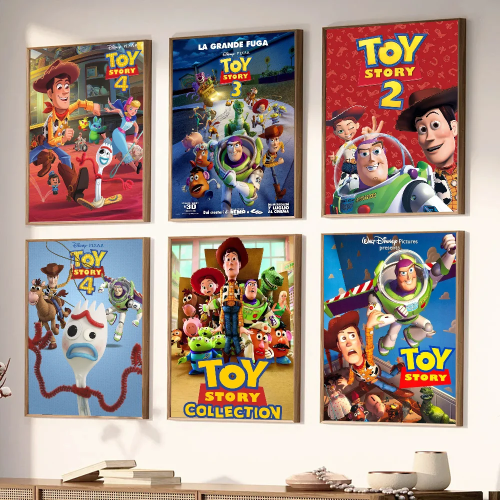 1PC Disney Toy Story Poster Stickers Art Wall Murals Decor Game Room Decor Gifts Kawaii HD Painting Cat Cars