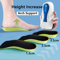Memory Foam Height Increase Insoles for Shoes Man Women Orthotic Insole Flat Foot Arch Support Shoe Pad Soft Heel Lift Inserts