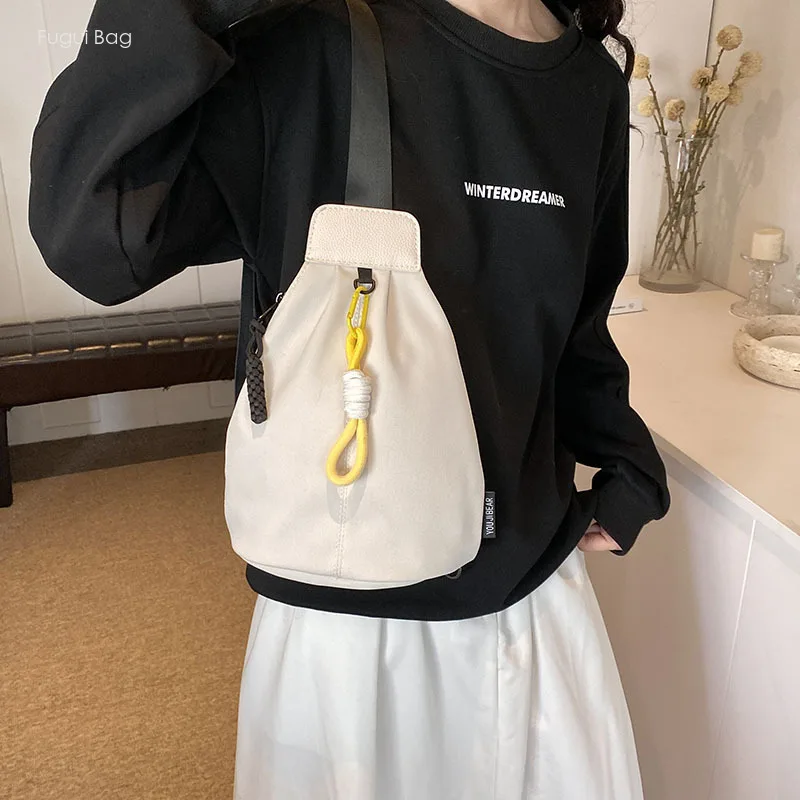 Bolso de pecho de moda versátil, minimalista, informal, de gran capacidad, con cremallera lateral, bandolera deportiva para mujer