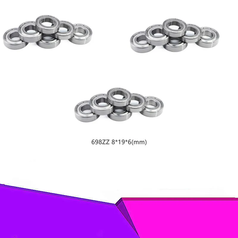 

drop shipping 698ZZ 8*19*6(mm) 10pieces Bearing bearings Metal Sealed Bearing 698 698Z 698ZZ bearing steel