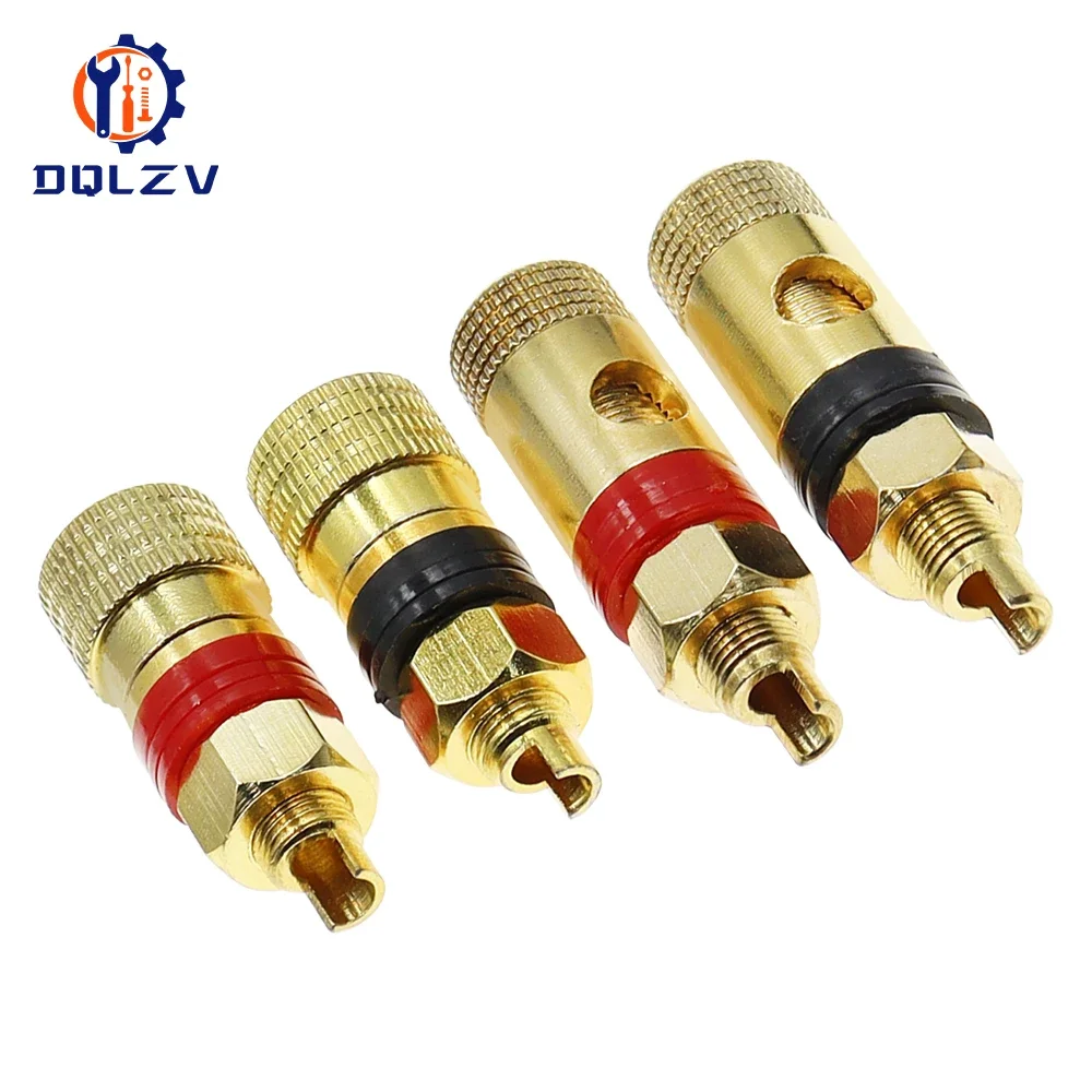 Gold Plated Amplifier Speaker Terminal Binding Post Banana Plug Socket Connector Suitable for 4mm Banana Plugs Connector