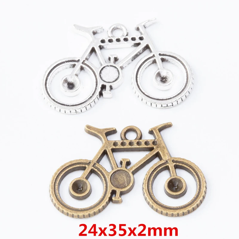 40 قطعة 35*24 مللي متر الصيف والخريف المألوف الحد الأدنى متعدد الألوان خمر سبائك الزنك دراجة قلادة ، الفتاة بوتيك مجوهرات أ