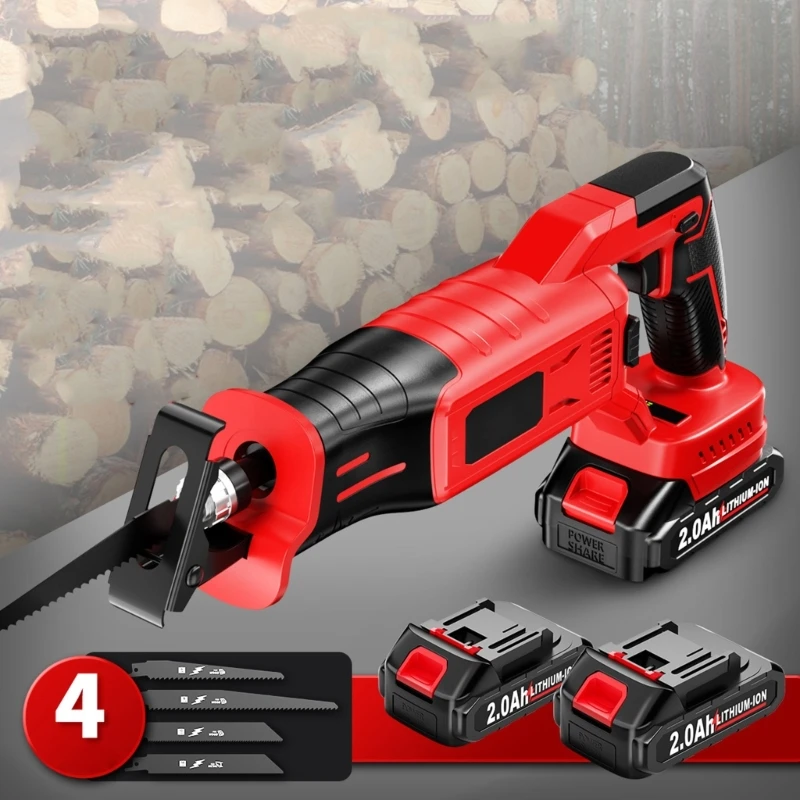 Cordless Reciprocating Sawer High Efficiency Brushless Motor Fast Charging Battery Operated For Metal Plastic M4YD