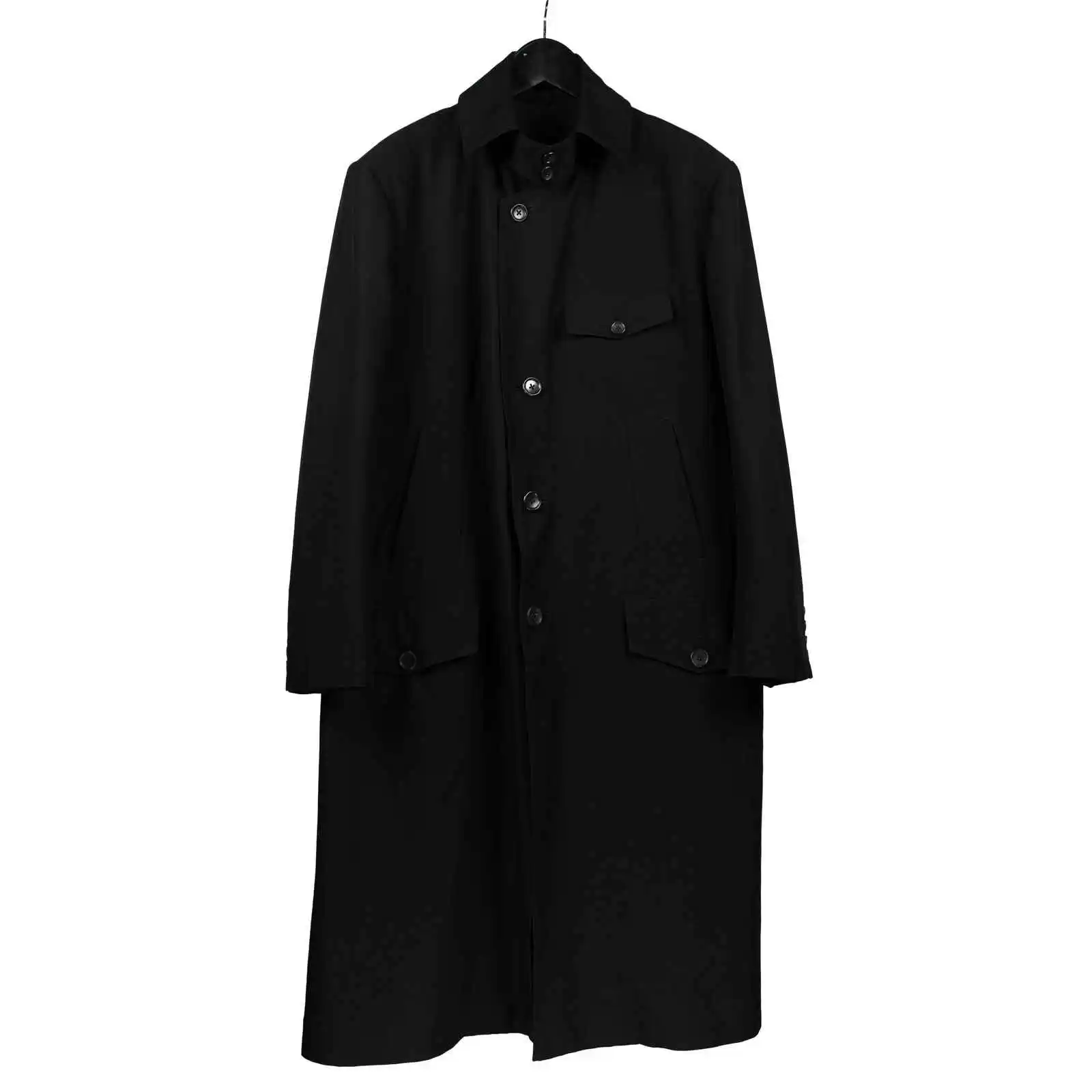 

TOP-YAMAMOTO original Japanese design dark mid-length coat, men's and women's loose suit collar