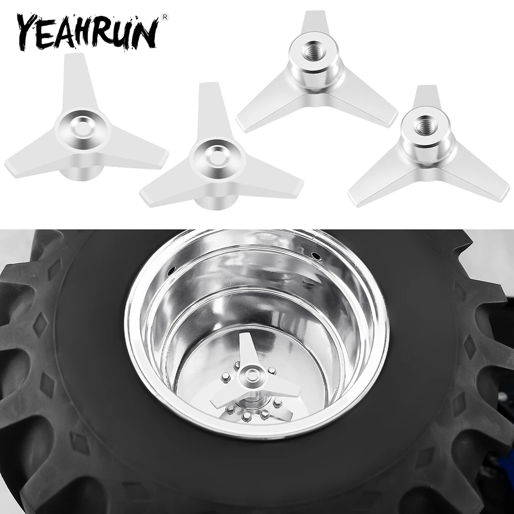 

YEAHRUN 4Pcs/Set Aluminum Alloy Wheel Hub Center Caps for Tamiya 1/10 Clod Buster 4×4×4 Monster Truck Upgrade Parts Accessories