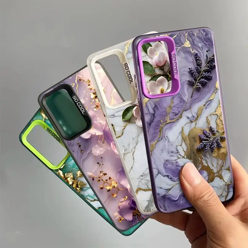Etui Flower Marble Case do Samsung Galaxy S24 Ultra S20 S21 FE S23 Ultra Note 20 S22 Plus S20 FE S24 Soft Cover Luxury — zdjęcie 3