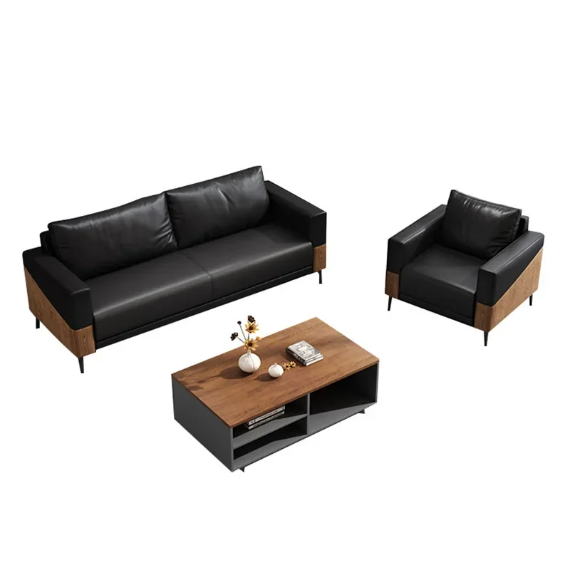 Simple modern office sofa three-person office sofa batch