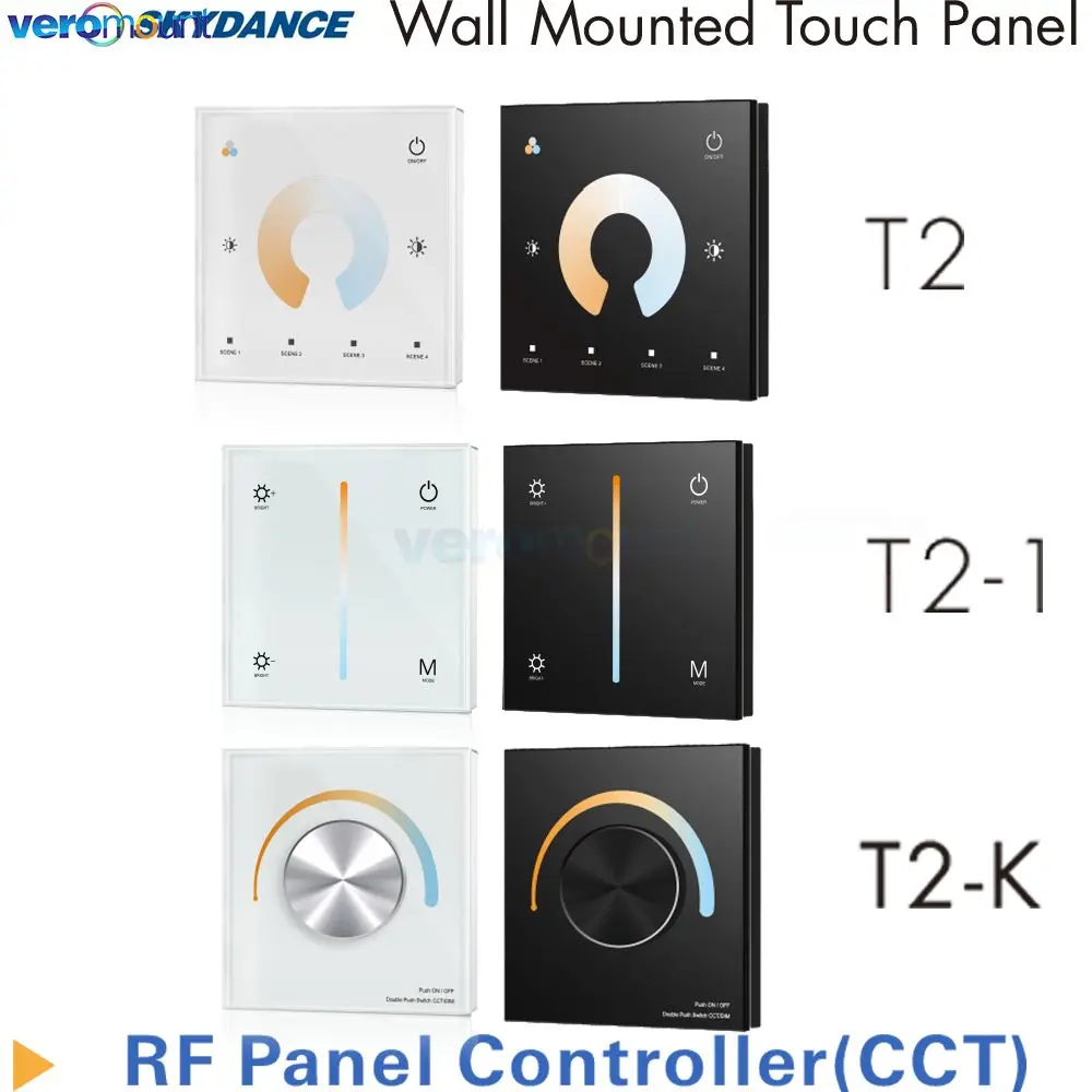 Skydance CCT Panel Controller Wall Mounted Rotary Knob Touch Panel Color Temperature T2 T2-1 for DC 12V 24V Dual White LED Strip