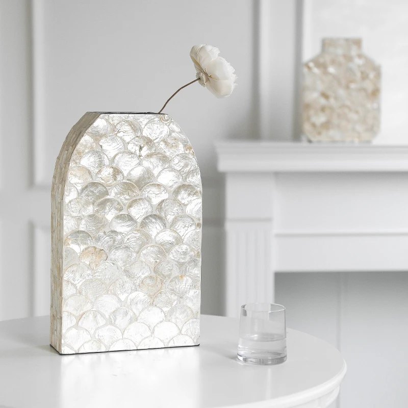 

Nordic Vases Shell Art Modern Flower Vase Creative Luxury Flower Bottle Design Ornament Decorative Flowerpot Home Furniture