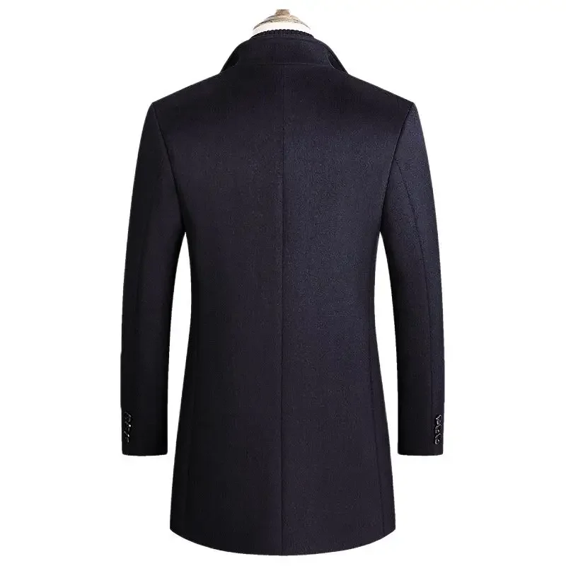 

New Mens Woolen Coat Winter Thick Wool Coat Men Classic Solid Male Overcoat Fashion Turn Down Collar Mens Coats and Jackets