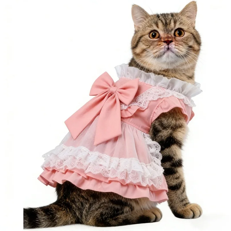 

Cute Princess Dress for Small Dogs Cats Soft Breathable Pet Skirt Fashion Apparel Comfortable Wear for Pomeranian Bichon Teddy