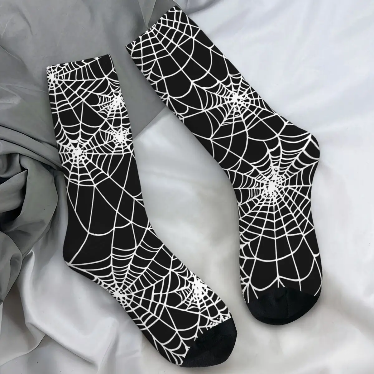 هالوين طباعة الجوارب الأبيض شبكة العنكبوت العصرية جوارب الرجال مريحة في الهواء الطلق جوارب رياضية الربيع المطبوعة عدم الانزلاق الجوارب #1