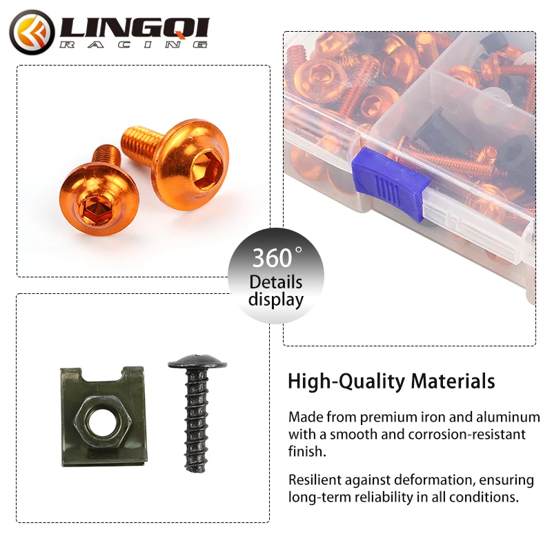 LINGQI Universal Motorcycle CNC Full Fairing Bolt Kits Bodywork Screws For KT EXC SX-F Enduro DUKE RC8R Dirt Bike Motocross