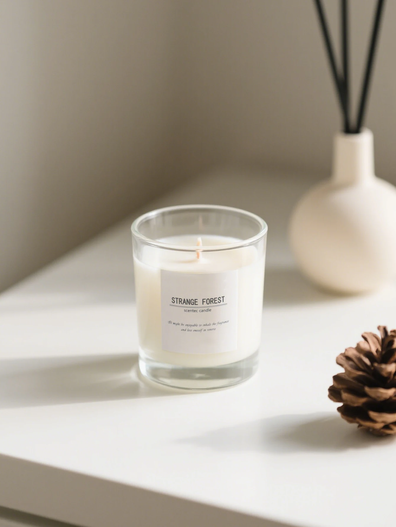 1pc white glass scented candle holder, made of soy wax, with jasmine and vanilla scents. Suitable for home decoration, aromather