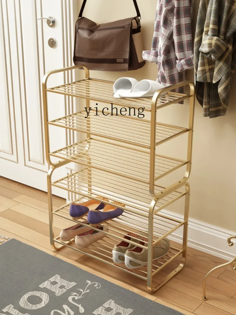wrought iron shoe rack can be stacked with simple gold ins household door small apartment shoe cabinet